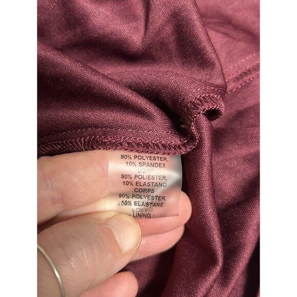 Vince Camuto Womens Red Velvet Cowl Neck Evening Dress Gown 12 Formal Holiday - Picture 10 of 11